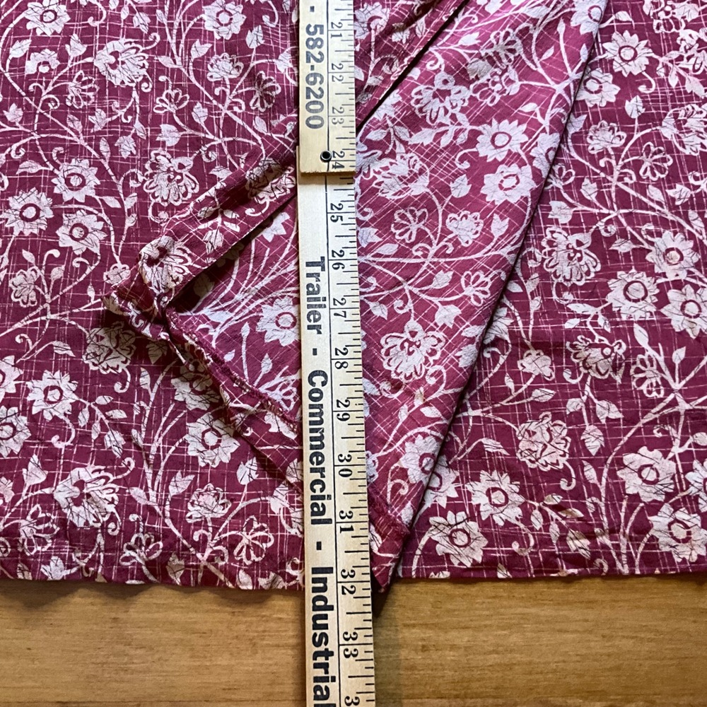 Burgundy Floral Print Midi Skirt‎ Vintage Style Cottagecore Women's Skirt - Picture 3 of 6